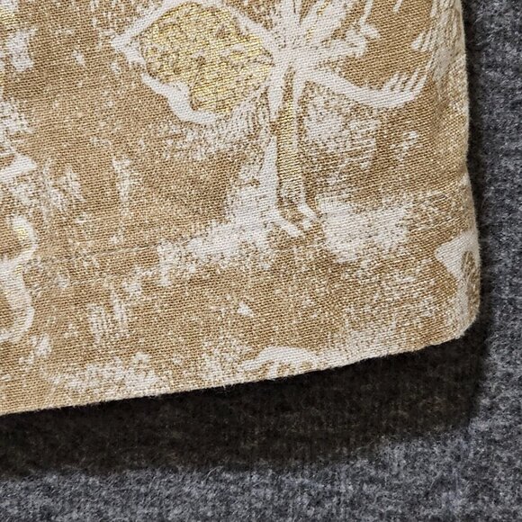 Coldwater Creek Cropped Pants Womens Size 8 Linen Blend Gold Floral Wide Leg - Picture 12 of 16